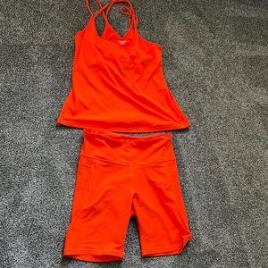 Matching biker short and tank top set